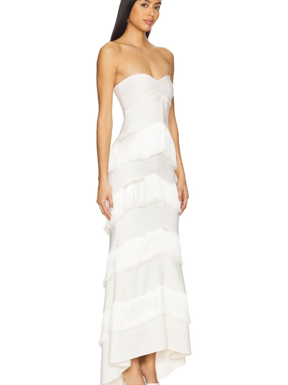 House of Harlow 1960 x REVOLVE Hera Fringe Maxi Dress in Ivory white strapless - Picture 3 of 6